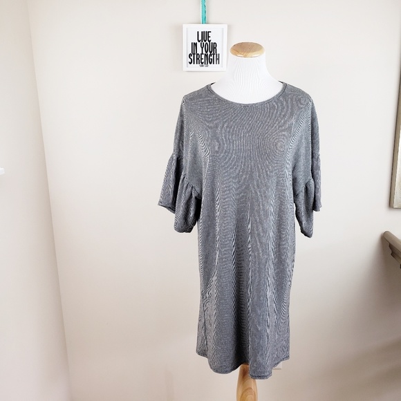 Zara Dresses & Skirts - Zara // Striped Shift Dress with Bell Sleeves